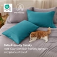 thumbnail image 4 of 2 fundas de almohada Bedsure, tamaño king, microfibra cepillada, color verde azulado, 4 of 8