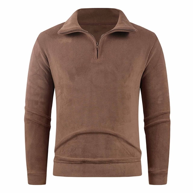 pstuiky camisa de manga larga para hombre, Abrigo informal de manga larga con media cremallera y cuello de solapa para hombre, chaquetas informales, abrigos de polar xl