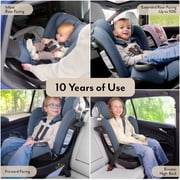 Evenflo Revolve360 Extend All-in-One Rotating Car Seat with Green & Gentle Fabric (Agate)