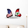 thumbnail image 1 of Two Butterflies Flags Wall Mural Decal by Wallmonkeys Vinyl Peel and Stick Graphic (24 in W x 16 in H), 1 of 4