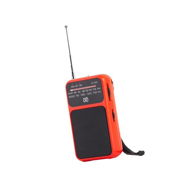 funtasica Radio de Poche Facile à Utiliser Panneau Transparent Multifonction avec Lumière Professionnelle Rouge