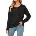 thumbnail image 1 of Sudadera para mujer Otoño Sudaderas Moda Solid Puttee Blusa de manga larga Casual Tops Sudaderas con capucha Tops Odeerbi  ODB-5, 1 of 6