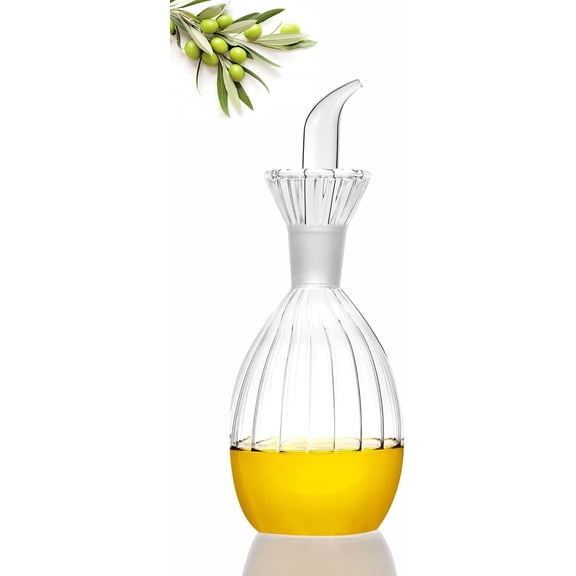 ABCISI 9 oz/250 ml Leakproof Glass Cruet,Oil Decanter Olive Oil Dispenser Bottle for Kitchen and BBQ