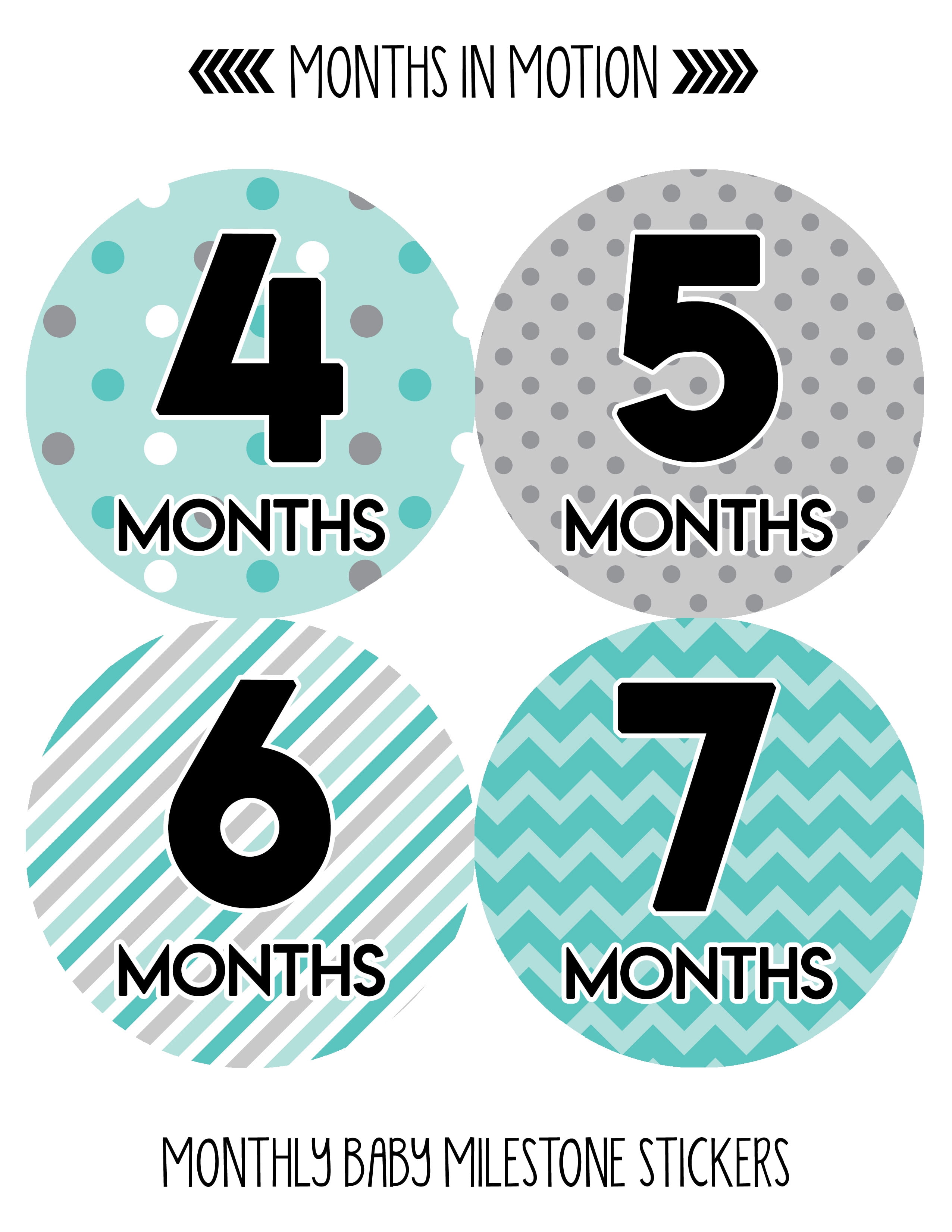 Baby Baby Monthly & Milestone Stickers Premium Pack of 44 Items 24