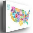 thumbnail image 2 of Trademark Art "United States Text Map" Canvas Wall Art by Michael Tompsett, 2 of 3