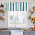 thumbnail image 4 of 2 Panels Bronze Grey Stripe Valance for Windows, Modern Farmhouse Vertical Striped Light Filtering Kitchen Curtains, Rod Pocket Window Treatment Curtain Valances for Living Room Bedroom, 54"x18", 4 of 9