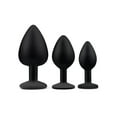 thumbnail image 5 of Gemsations 3 pc 2.75" amp; 3.15" amp; 3.7" Silicone Bling Bling Butt Plug Training Set - Black, 5 of 5