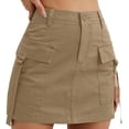 thumbnail image 4 of Mini faldas cargo para mujer Y2k algodón cintura baja falda cargo con bolsillos, 4 of 4