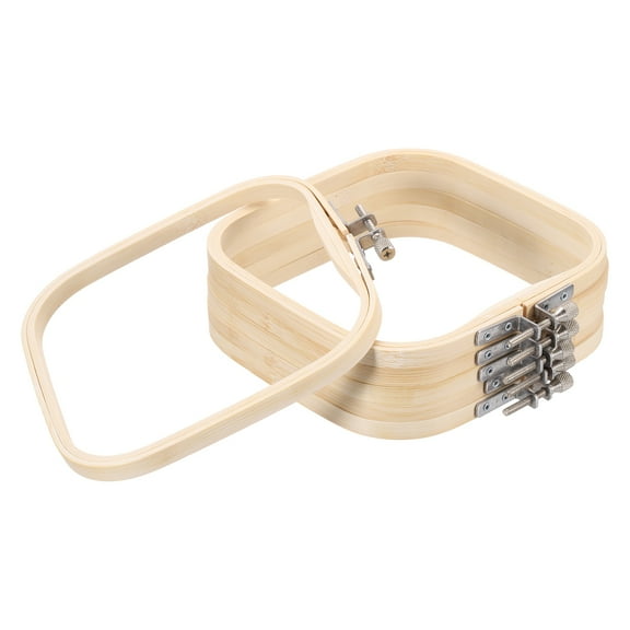 Uxcell 6 Pieces 6.3" x 6.3" Square Embroidery Hoops, Adjustable Bamboo Cross Stitch Hoops Ring with Screwdriver