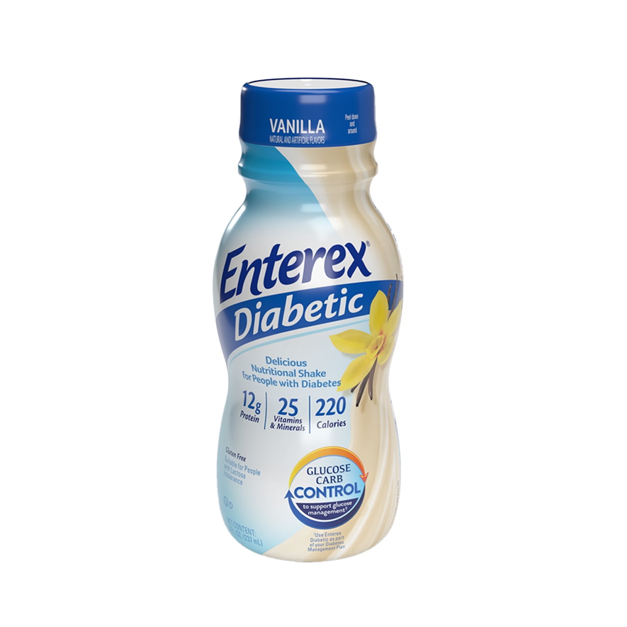 Enterex Diabetic Nutritional Meal Replacement Shake,for People with Diabetes,Vanilla,8 fl oz,16 Pack