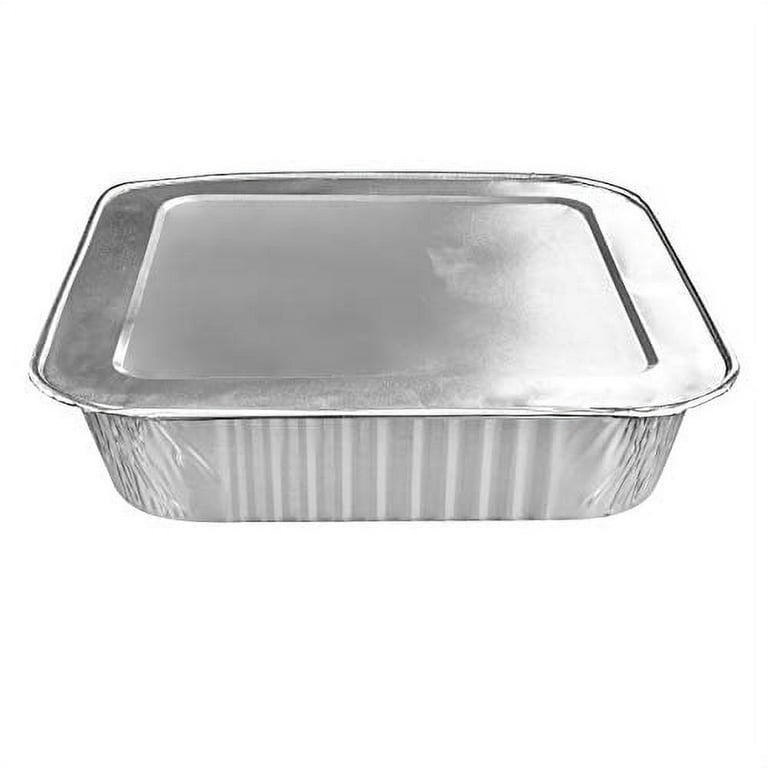 Stock Your Home 8x8 foil pans with lids (20 count) 8 inch square