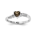 thumbnail image 2 of Primal Silver Sterling Silver Rhodium-plated Smoky Quartz Diamond Ring, 2 of 6