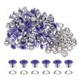 thumbnail image 1 of Unique Bargains 100PCS Grommets Eyelets 1/6 Inch (4mm) ID Hole Metal Self Backing Eyelet with Washers for Leather Purple, 1 of 7