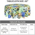 thumbnail image 3 of Round Tablecloth Design Happy Birthday Table Cloths Waterproof Table Cover for Wedding Party Dining Holiday Banquet, 3 of 6