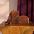 thumbnail image 3 of Wrangler Women's Western Dual Pouch Wristlet Wallet - Stylish Keychain Credit Card Holder, Brown, 3 of 7