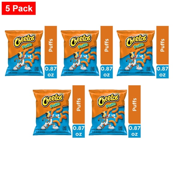 Cheetos Cheese Puffs Chips 0.87 oz - 5 Pack