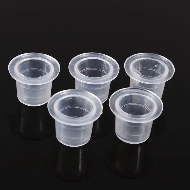 Vasos de tinta pigmentada para tatuajes, 100 unidades profesionales, vasos de tinta para máquina de tatuajes pequeños, uso práctico