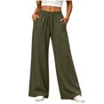 thumbnail image 3 of Tsivenald Sweatpants for Women Wide Leg High Waisted Sweat Pants Drawstring Elastic Waist Lounge Pants with Pockets Casual Comfy Pants, 3 of 9