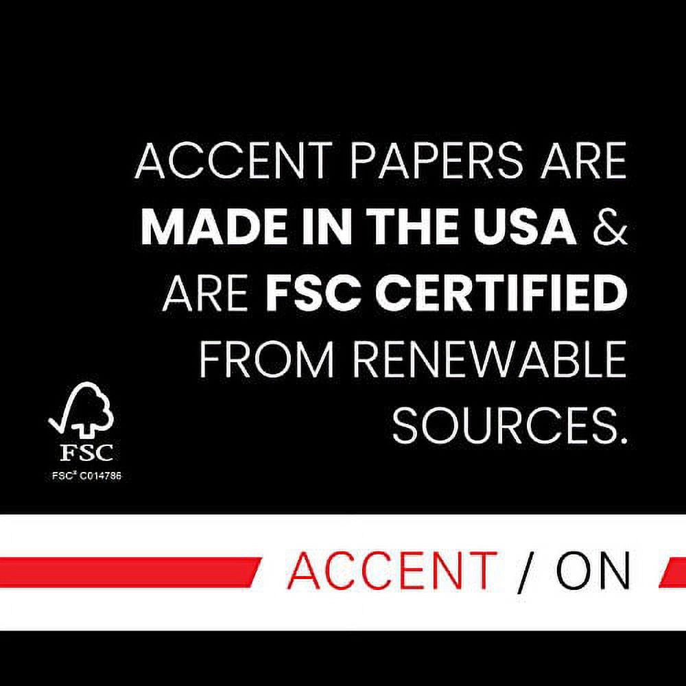 accent opaque thick cardstock paper, white paper, 65lb cover, 176 gsm, letter size, 8.5 x 11 paper, 97 bright, 1 ream / 250 sheets, smooth, heavy card stock (188560r)
