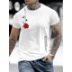 thumbnail image 1 of [Camiseta de poliéster elástico] Camiseta MBDMBD de corte entallado con estampado floral para hombre. Casual, de poliéster elástico, lavable a máquina, cuello redondo. Perfecta para el verano., 1 of 5