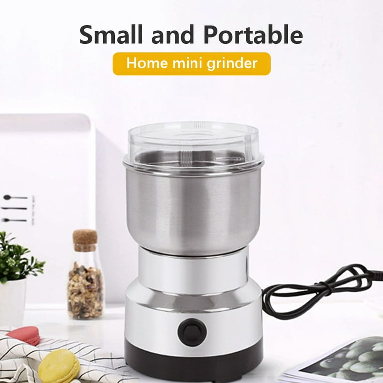 Electric Grinder Stainless Steel Blade High Speed Clear Cover Small Grinder  Durable Portable Home Grinder Kitchen for Spice Coffee