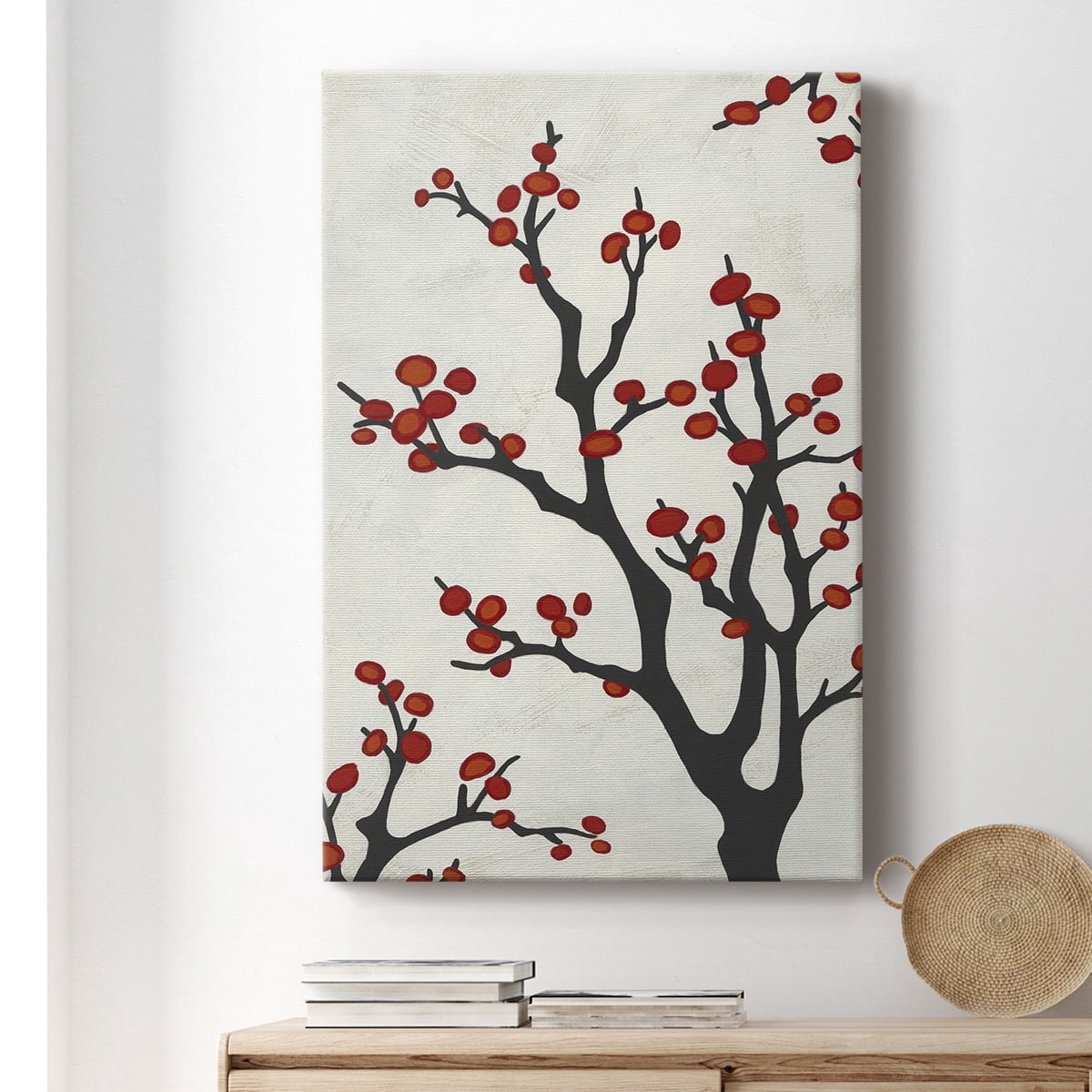 Red Berry Branch II Premium Gallery Wrapped Canvas - Ready to Hang