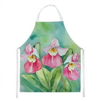 Minnesota Pink and White Lady�s Slippers in Watercolor Apron 27 in x 30 in