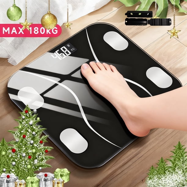 Báscula Electrónica Inteligente para Adultos - Pantalla LCD de Alta Precisión con Conversión de Unidades (kg/lb), Diseño Compacto para Hogar, Funciona con Pilas AAA,