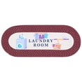 thumbnail image 2 of Safavieh Braided Posters Laundry Room Runner Rug, Ivory/Burgundy Red, 1'8" x 4' Oval, 2 of 6