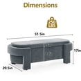 thumbnail image 2 of Triple Tree Linen Chenille Upholstered Storage Ottoman Bench with Hinges Gray, 2 of 8