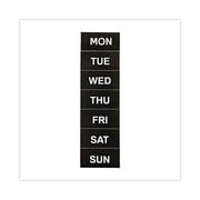 MasterVision FM1007 2 in. x 1 in. Days of Week Interchangeable Magnetic Board Accessories - Black/White (7/Pack)