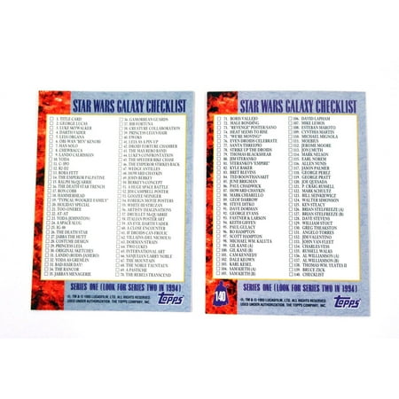 Topps Star Wars Galaxy - 1993 Topps Star Wars Galaxy Rare Bend Em Variation Promo Checklist Nm/Mt