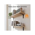 thumbnail image 3 of Floating Shelves, Bathroom Shelves Over Toilet, Wall Mounted Floating Shelves With Wire Basket, Wooden, 3 Shelves, 16.5x6x5.5 In, 3 of 8