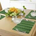 thumbnail image 4 of Ambesonne Irish Place Mats Set of 4, Tartan Inspired Plaid, Standard Size, Green Dark Green Yellow, 4 of 6