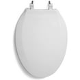 thumbnail image 5 of WJSP Elongated Toilet Seat White 18.5x14.25in Open Front w Cover Heavy Duty Commercial Stainless Steel Hinge for Bathroom, 5 of 5