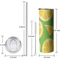 thumbnail image 5 of 20 OZ Slim Tumblers Lemon Slices Double Wall Travel Mug with Lid and Straw,Stainless Steel Vacuum Insulated Insulated Tumbler Gifts for Drinking Coffee Cafe, 5 of 7