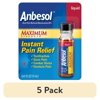 (5 pack) Anbesol Liquid Maximum Strength, Instant Oral Pain Relief, 0.41 oz.