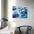 thumbnail image 4 of Autua Penguins Glacier Ocean Canvas Wall Art Decor for Bedroom Living Room Office, Fashion Kitchen Pictures, Home Wall Decor 16x12in, 4 of 6