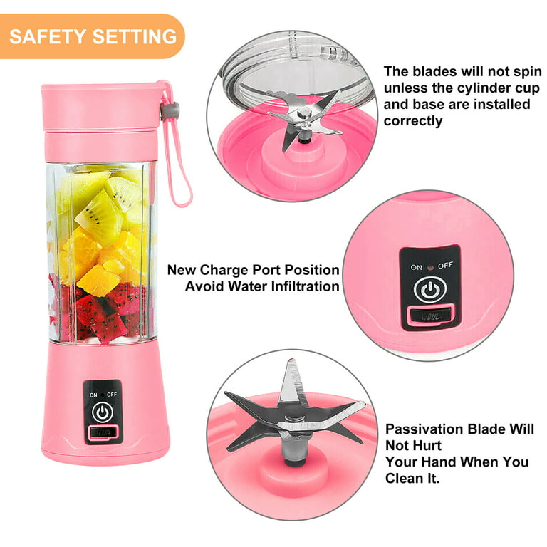 YouLoveIt Mini Juicer Cup 380ML Personal Blender Travel Fruit