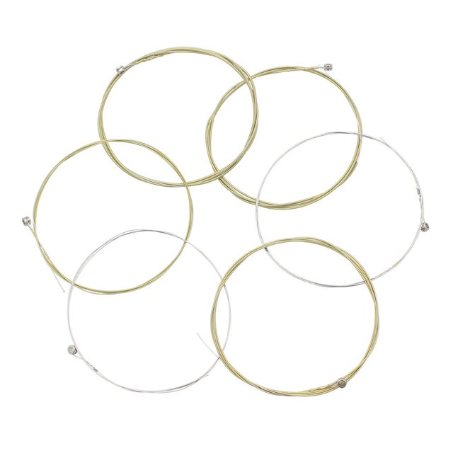 HILABEE 6pcs Stainless Steel Folk Guitar Strings Set Part Accessory - 6 Diameter A101
