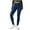 Dark Blue, variant on vigerkar Women's High Waisted Cross-Over Jeggings Pants Stretchy Tummy Control Skinny Jean Leggings with Pockets Grey, L