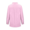 thumbnail image 5 of Women's Casual Turn-Down Collar Button Blouses Plus Size Curved Pleated Shirt Long Sleeve Shirt Loose Tunic Top, 5 of 5