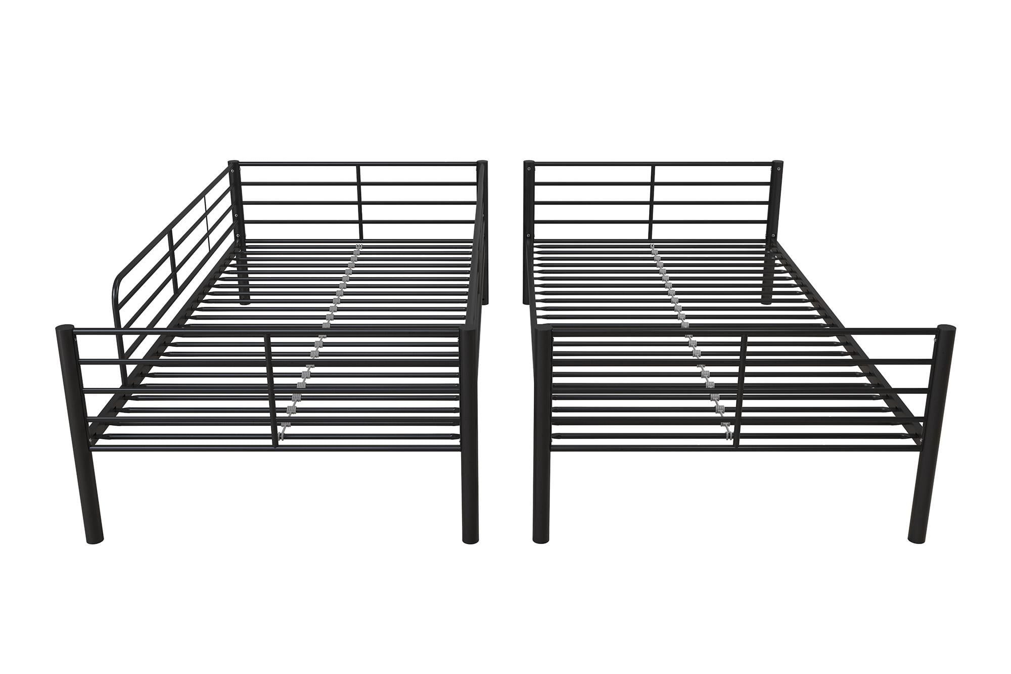 Converts to two Twin Beds Black Twin-over-Twin DHP Tailor Convertible Bunk bed 