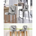 thumbnail image 5 of Grey Ombre Marble Bar Stool Covers Set of 2, Gray Marble Crack Abstract Modern Stretch Washable Bar Chair Covers with Backs, Removable Pub Counter Height Chair Cover for Kitchen Dining Room Cafe, 5 of 7