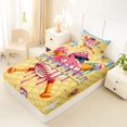 thumbnail image 4 of Castle Fairy Baseball Helmet Twin Sheets 3pcs, Waffle Ice Cream Drip Bedding, Pink Blue Yellow,1 Fitted Sheet, 1 Flat Sheet and 1 Pillowcase, 4 of 6