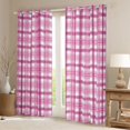 thumbnail image 2 of Homewish Minimalist Plaid Stripes Blackout Curtains Set of 2 (52x84 Each) For Female Men Adults,Pink White Window Curtains,Abstract Geometric Curtains and Drapes,Luxury Bedroom Decor, 2 of 6