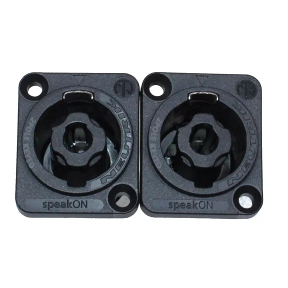 (2)Two Genuine Neutrik NL2MPXX Female SpeakON 2 PIN Connectors Panel D Mount XLR