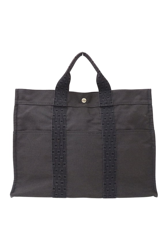 Pre-Owned Hermes HERMES handbag, women's brand tote bag, Herline Tote MM canvas, black.