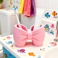 thumbnail image 4 of Bow Toothbrush Holder with Cute, Facial Cleaner Container – Decorative Pen Holder, for Brushes Pens Razors Cleaner Comb Clippers for Tenants Apartment Home Office (Pink), 4 of 5