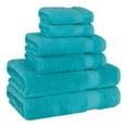 thumbnail image 4 of Cotton Paradise 100% Cotton 6 Piece Towel Set, Soft Absorbent Quick Dry Towels for Bathroom, Aqua Blue, 4 of 7